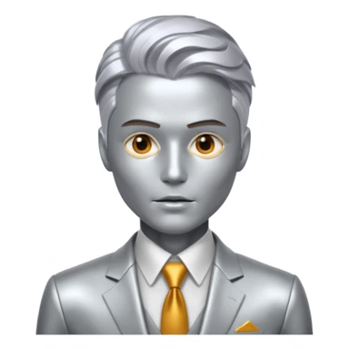 futuristic man with metalic hair sticker