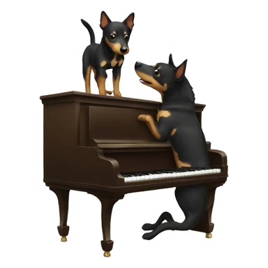 Australian Kelpie playing piano sticker