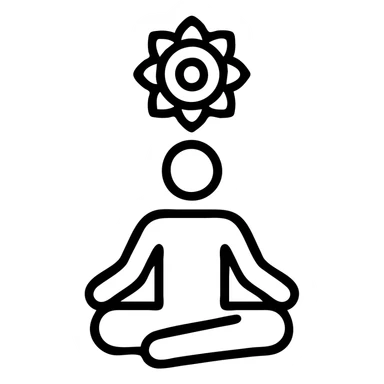 icon on the theme of yoga chakra classes.  sticker