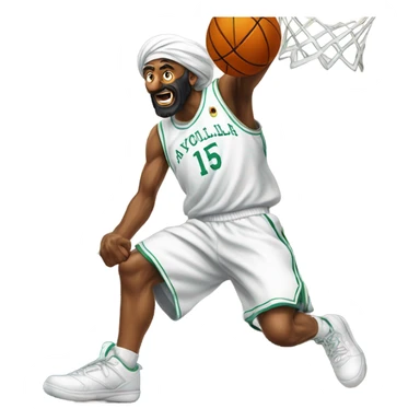 Ayatollah dunking in basketball jersey sticker