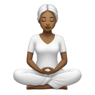 Meditación mujer más corazón blanco sticker