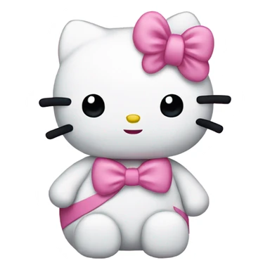 hello kitty with pink bow wrapped around one ear sticker