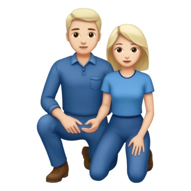 Man standing. Woman kneeling sticker