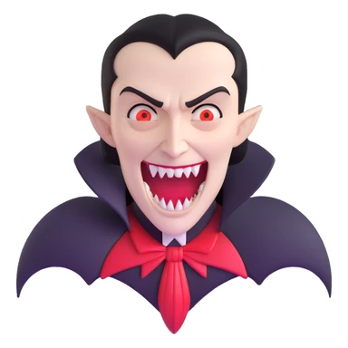 Vampire with sharp extended fangs sticker