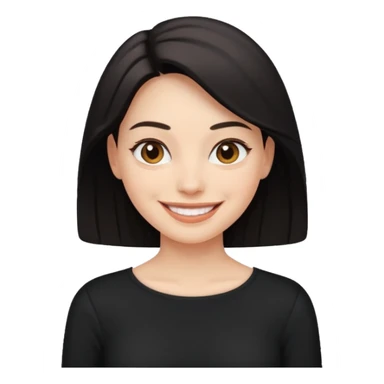 create an emoji, black long sleeves, for women, now human sticker