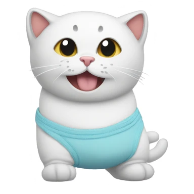 cat in diapers sticker