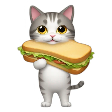 cat with a sandwich on his back sticker