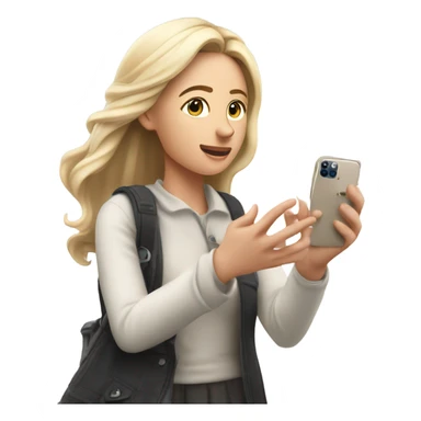 iPhone 14 Pro Max dropping out of Caucasian lady’s left hand sticker