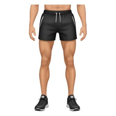 full male legs back with black gym shorts sticker