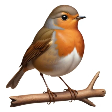 Cinematic Noble Robin Portrait Emoji, Poised and dignified, with a delicate, rounded build, a soft rust-red breast, gentle inquisitive eyes, and a small, refined beak, Simplified yet sharp and sophisticated features, highly detailed, glowing with a soft, warm glow, high shine, intelligent and graceful, stylized with an air of woodland charm, focused and attentive, soft glowing outline, capturing the essence of a watchful and confident robin that appears ready to flutter out of the screen with effortless authority! sticker