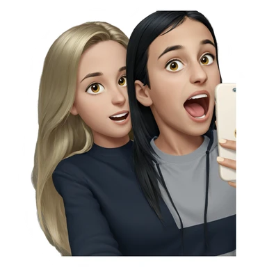 selfie with blonde and black hair sticker