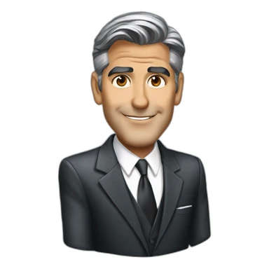 george clooney cartoon wearing suit sticker