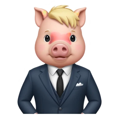 pig blonde with suit sticker