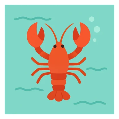 Flat design style lobster in the water sticker