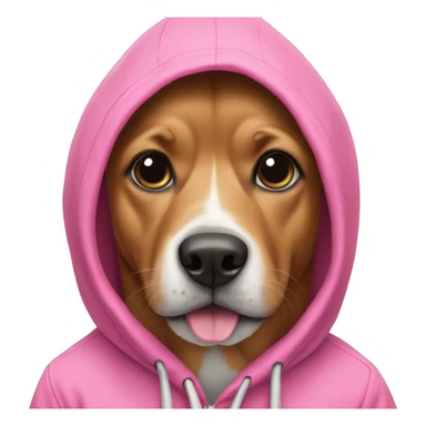 Dog with a pink hoodie sticker