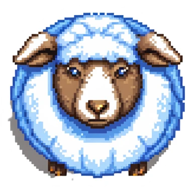 adorable round sheep with fluffy wool sticker