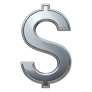 $ dollar metal symbol sticker