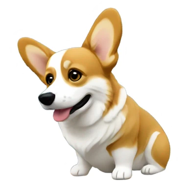 Corgi with starry night painting  sticker