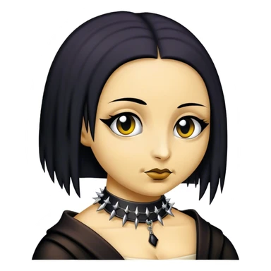 Goth mona lisa with spike choker sticker