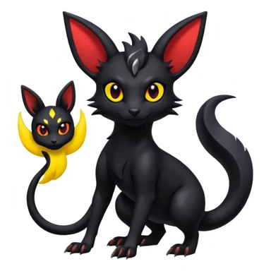 Shiny Dark Edgy Gothic Gloomy Futuristic Salandit-Umbreon-Noibat-Litten-Hybrid (Full body) sticker