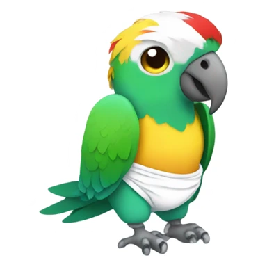 Parrot in diaper  sticker