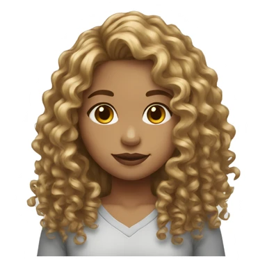 light skin girl long curly hairs sticker