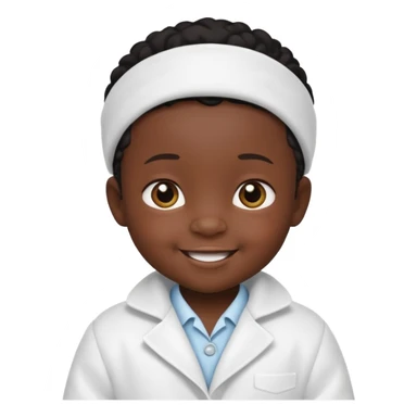 baby in white coat, black skin sticker