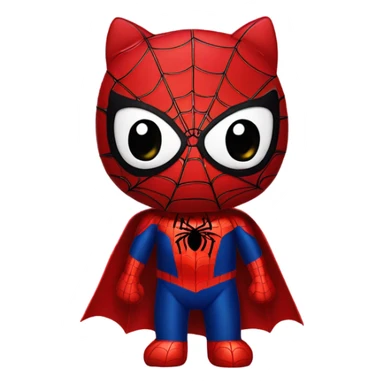 hello kitty dressed as spider-man  sticker