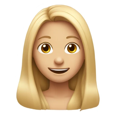 smiling girl with long hair sticker