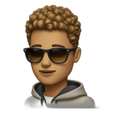 Light skin guy with taper fade and mountain sunglasses  sticker