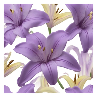 Flower Bouquet of pastel violet lilies realistic sticker