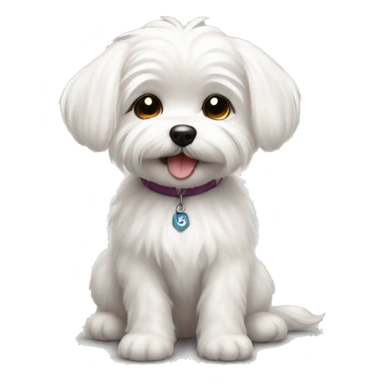 smiling small maltese siting on the floor sticker