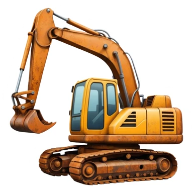 Pain on an excavator sticker