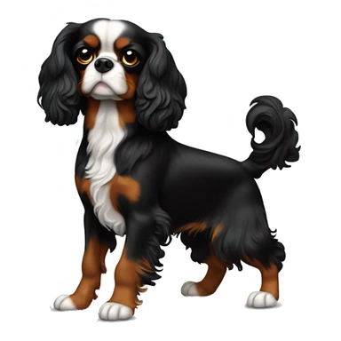 Cavalier King Charles noir et feu qui sourit sticker