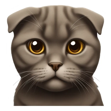 thick dark brown scottish fold cat sticker