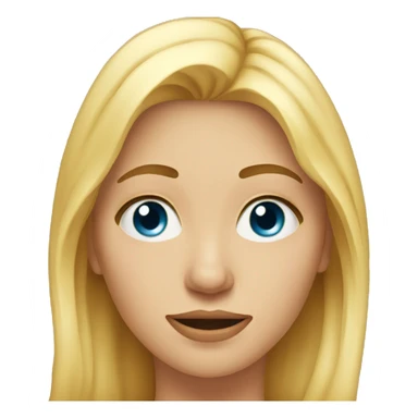 Blond woman from face, levitating had touching her nose sticker