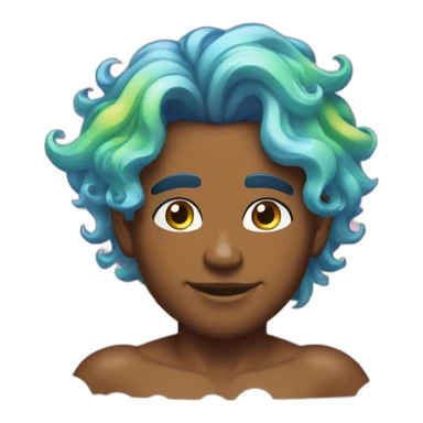 posh-muscle-boy-with-pearl-necklace-and-rainbow-unicorn-hair-in-golden-bathtub sticker