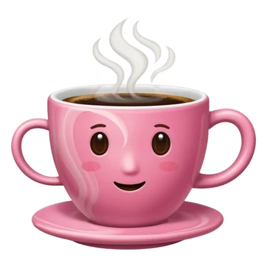 A pink cup of coffee sticker