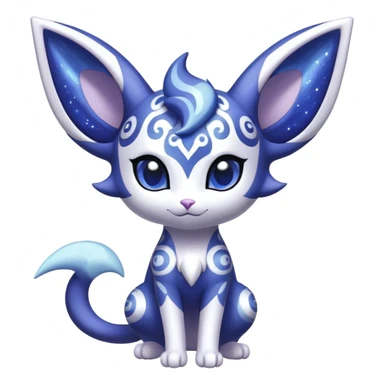 Shiny Exotic Cute Adorable Majestic Ethereal Sparkly Espeon-Meowstic-Hybrid-Creature with pattern-markings sticker