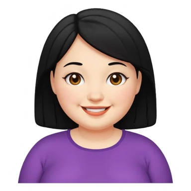 약간 통통한 여자 검은머리 sticker