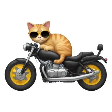 Kitty with sunglasses on a motorcycle  sticker