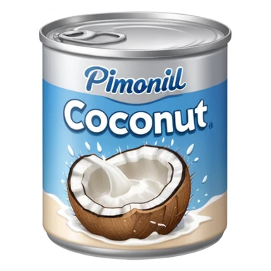 A can of coconut milk sticker