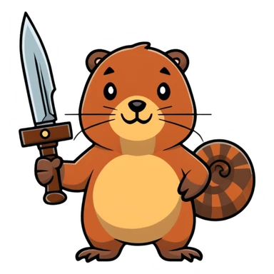 beaver with a weapon sticker