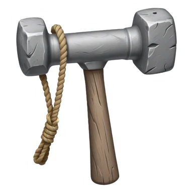 stone age hammer with rope sticker