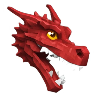 head cranial Red dragon Minecraft delegate sticker