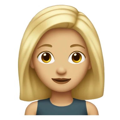 Girl with flat blonde hair sticker