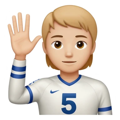 Number 5 raised hand sticker