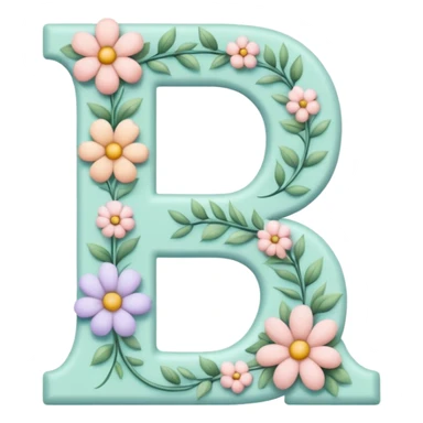 floral letter sticker