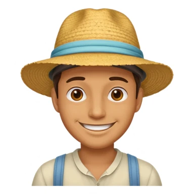 man with summer hat sticker