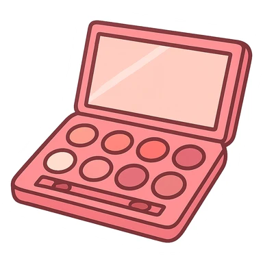 flat toon style pink makeup palette sticker